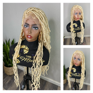 Blonde Faux Locs Full Lace Braided Wig